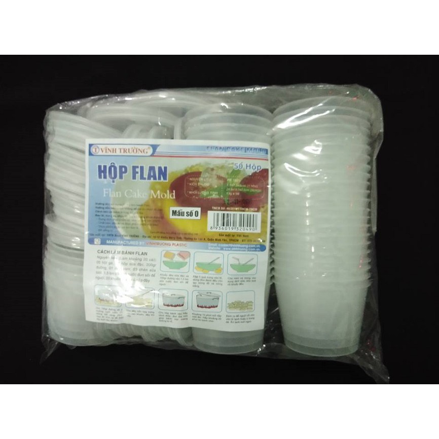 BỘ 50 HỘP BÁNH FLAN RAU CÂU SỮA CHUA 7.5CM KÈM NẮP ĐẬY - MẪU SỐ 0