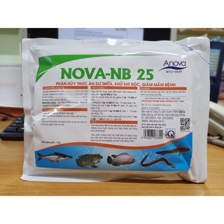 Chế Phẩm Sinh Học Xử Lý Nước Ao Cá NB25, Phân Hủy Thức Ăn Dư Thưa, Khử Khí Độc, Giảm Mầm Bệnh (Gói 1kg)