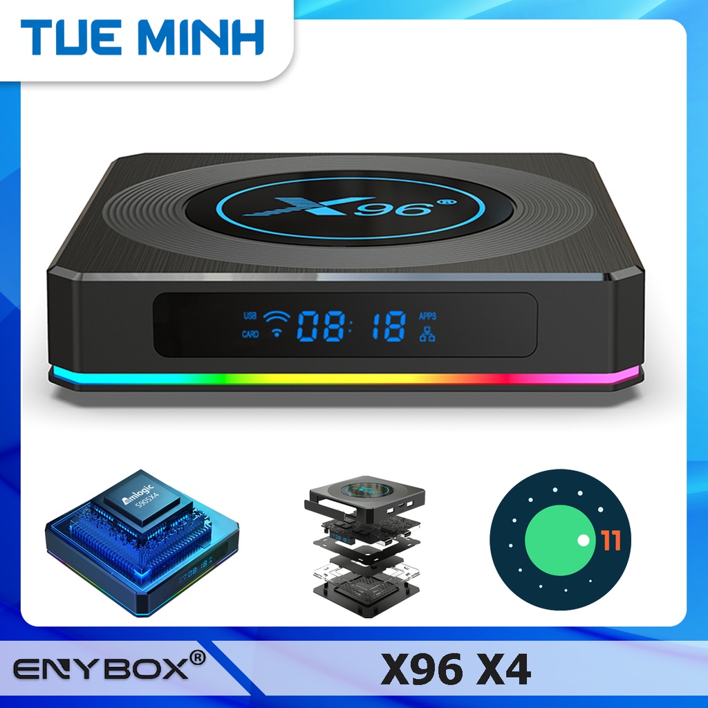 Android TV Box X96 X4 - Amlogic S905X4, Android 11, Ram 4GB