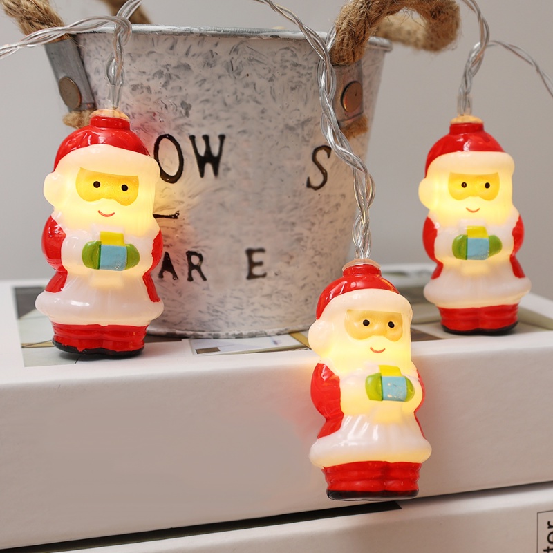 Dây Đèn LED 1.5 / 3M Hình Ông Già Noel Hoạt Hình Trang Trí Cây Thông Noel