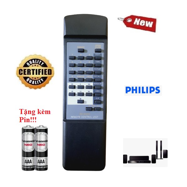 Remote điều khiển dàn âm thanh Philips RC-63CD - Hàng tốt mới 100% Tặng kèm Pin