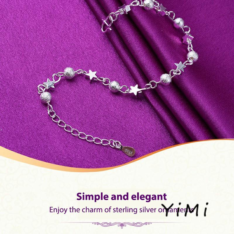 Vòng đeo tay mặt hình ngôi sao/mặt trăng dễ thương phong cách Hàn Quốc cho nữ