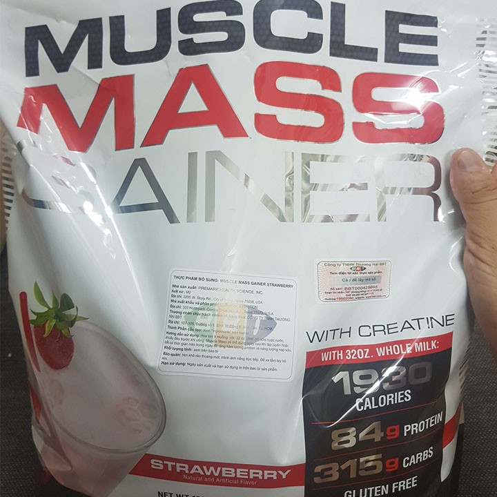 Sữa tăng cân tăng cơ cao cấp Muscle Mass Gainer hương Chocolate bịch 5.4 kg - chính hãng BBT