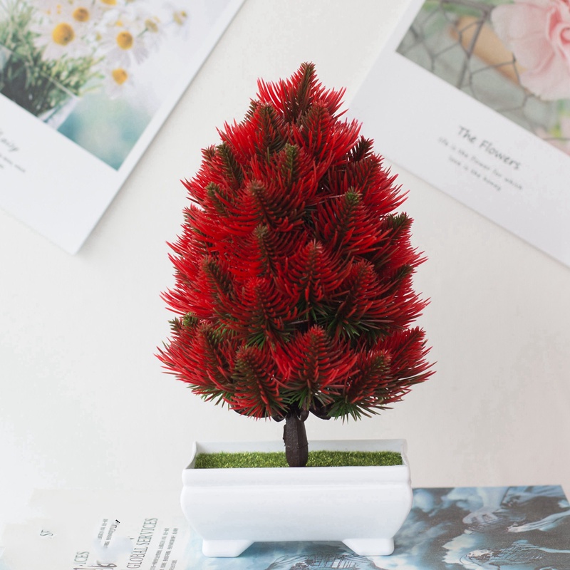 (Kèm chậu)Chậu Cây Cảnh Nhân Tạo Kèm Chậu Trang Trí Nhà Cửa