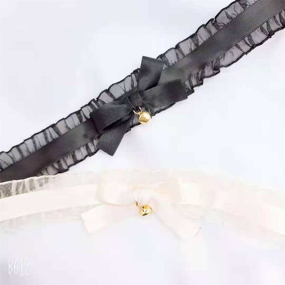 Vòng Cổ Choker Ren Màu Đen Phối Nơ Phong Cách Cổ Điển