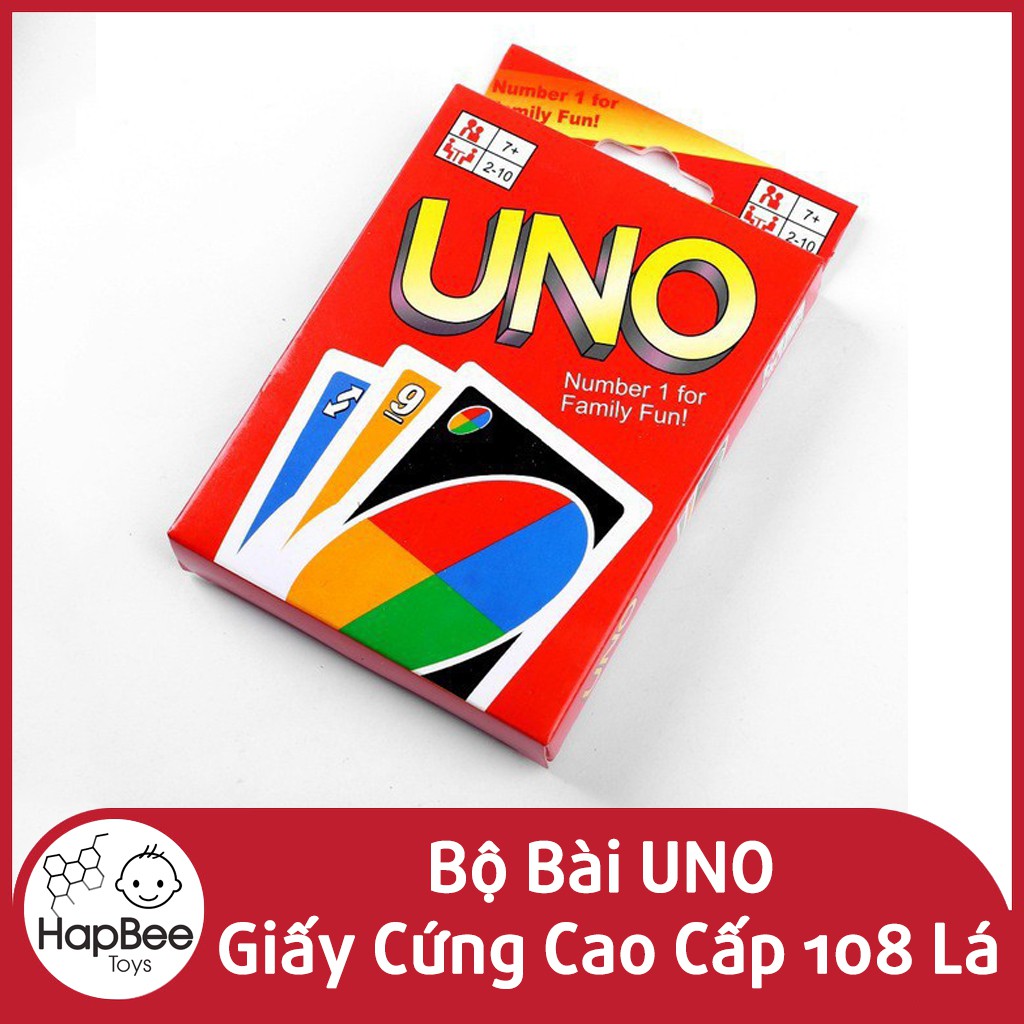 Bộ bài uno giấy cứng cao cấp 108 lá - Trò chơi tập thể giúp bé phát triển trí thông minh