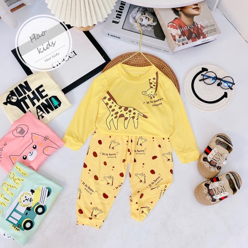 Đồ dài tay thu đông cho bé , Bộ quần áo dài tay bé trai bé gái thun lạnh mềm mịn co dãn 4 chiều
