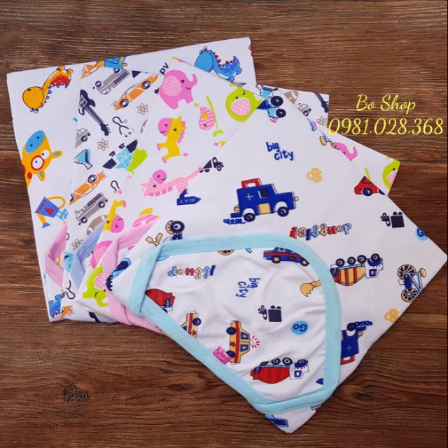 Chăn Ủ Mùa Hè Có Mũ, Vải Cotton Trắng In Hình Cho Bé
