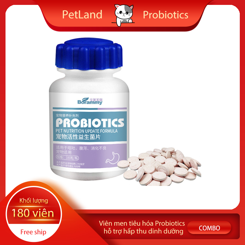 Viên men vi sinh hoạt tính, Men tiêu hoá PROBIOTIC cho chó mèo, hỗ trợ đường tiêu hoá, hấp thu dinh dưỡng toàn diện