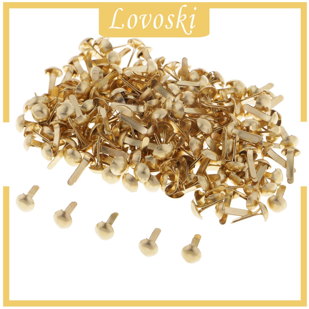 200 Nút Cài Đầu Tròn Bằng Kim Loại 4.5mm Trang Trí Sổ Tay