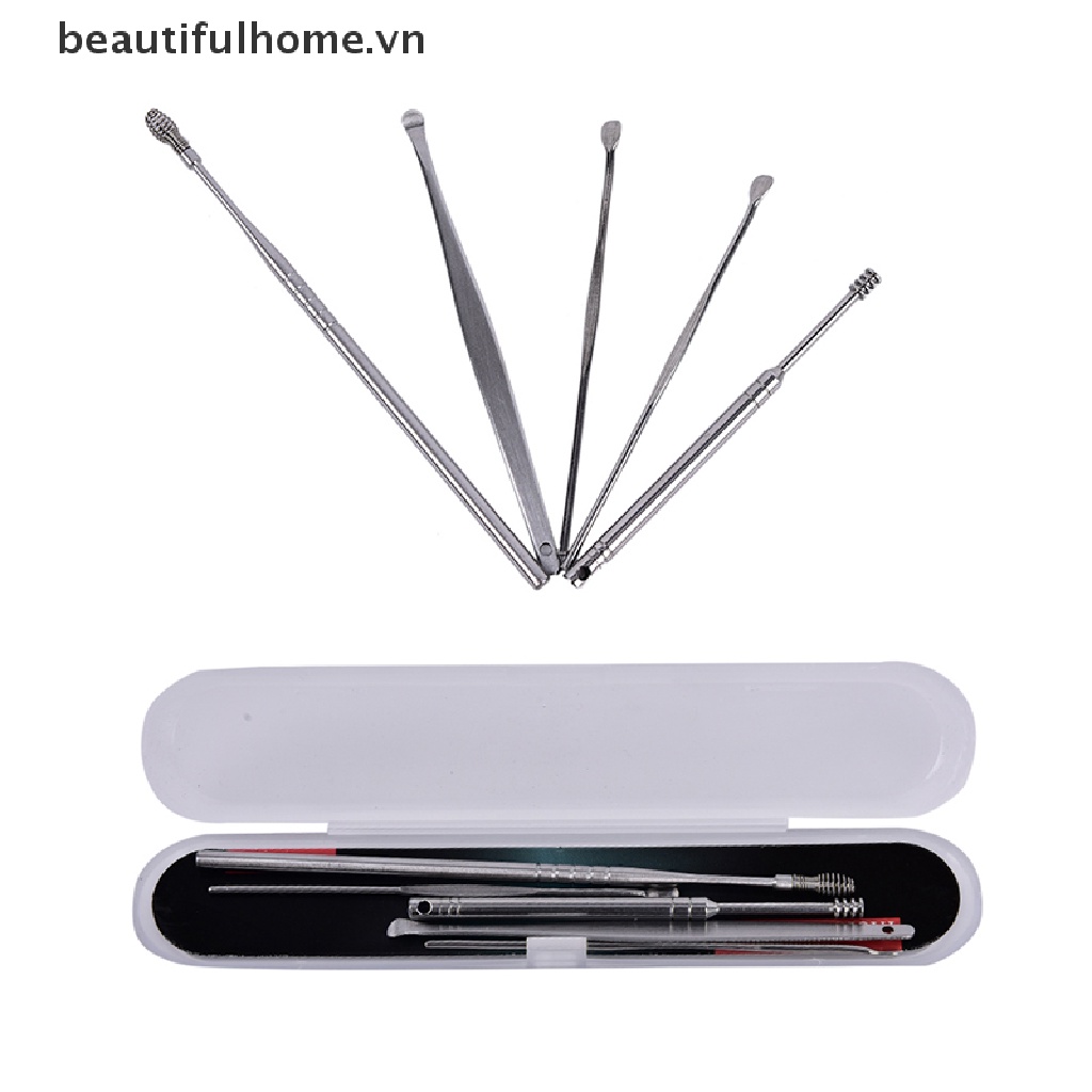 (Hàng Mới Về) Bộ 5 Dụng Cụ Lấy Ráy Tai Tiện Lợi
