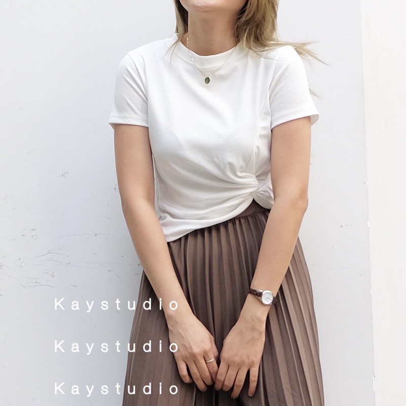 [KAYSTUDIO] ÁO CROP XOẮN TRẮNG - ACXT