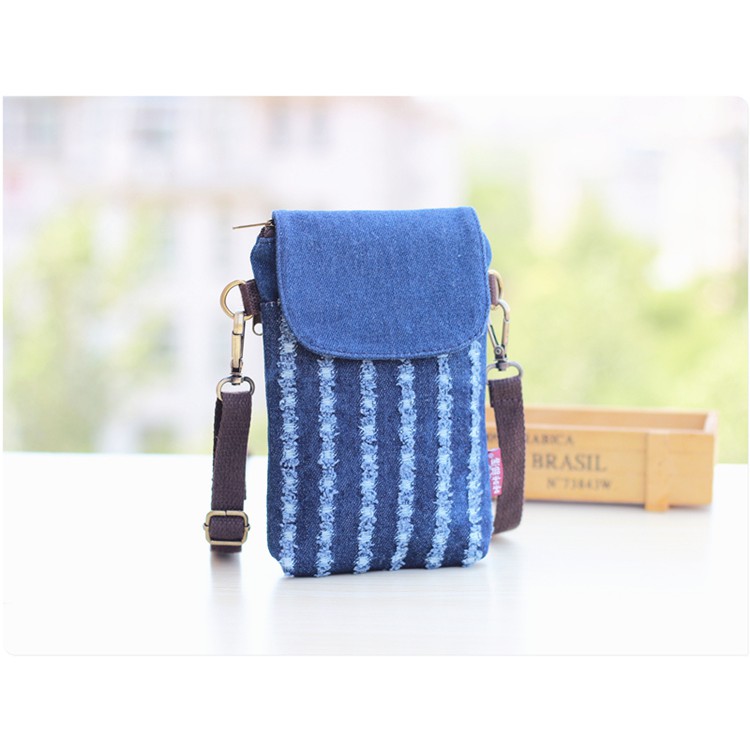 Túi Vải Denim Đeo Chéo Đựng Điện Thoại Iphone 12 / 2023 Phong Cách Mới