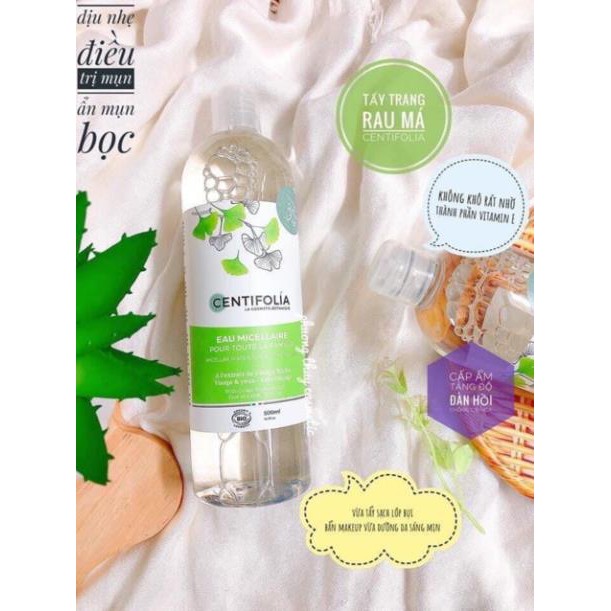 Hàng Pháp- Nước Tẩy Trang Rau Má Centifolia Eau Micellaire 500ml