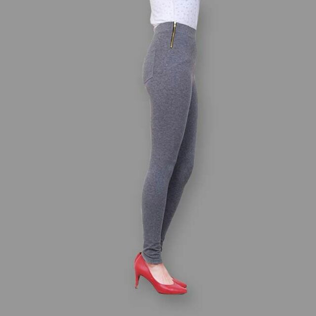Quần legging dây kéo bên hông