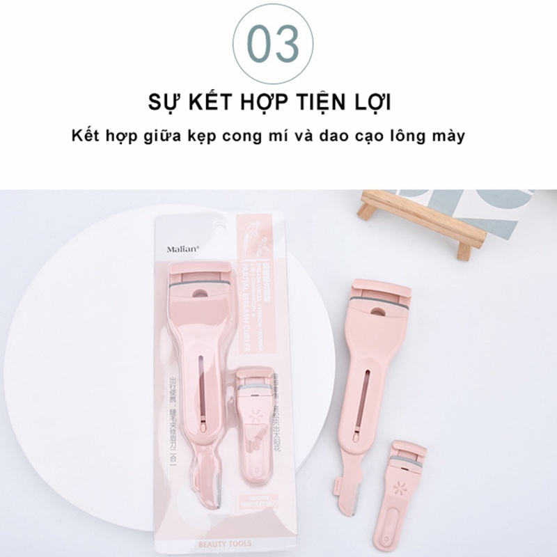 [Hàng mới về] Kẹp bấm mi trên &amp; dưới kèm cạo lông mày mini bỏ túi Manila ruiyan