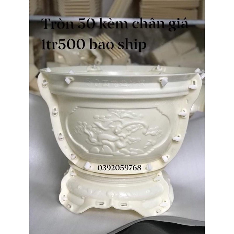 Cả bộ khuôn đúc chậu cảnh nhựa abs tròn 50