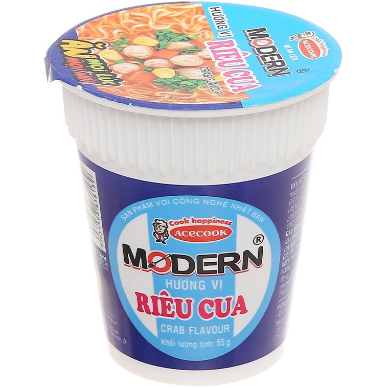 Mì ly Modern 65g (lẩu thái tôm, thịt xào, lẩu gà chanh dây, phá lấu)