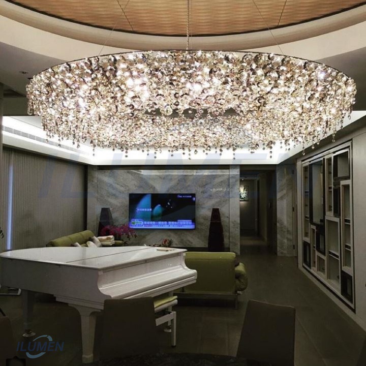 Đèn Trang Trí Pha Lê Đèn Thả Trần Hình Tròn Ugolina Systerm Đèn Thiết Kế Phòng Khách Phòng Ngủ Bếp