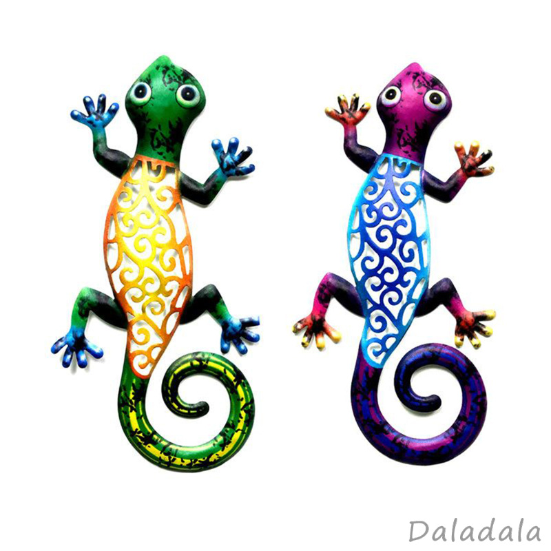 2xWall Hanging Gecko Artworkd Decorative Lizard Outdoor Garden Decor  Blue