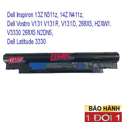 Pin laptop Dell Inspiron 13Z N311z, 14Z N411z, Vostro V131 V3330 268X5 N2DN5, Latitude 3330 – V131 – 6 CELL