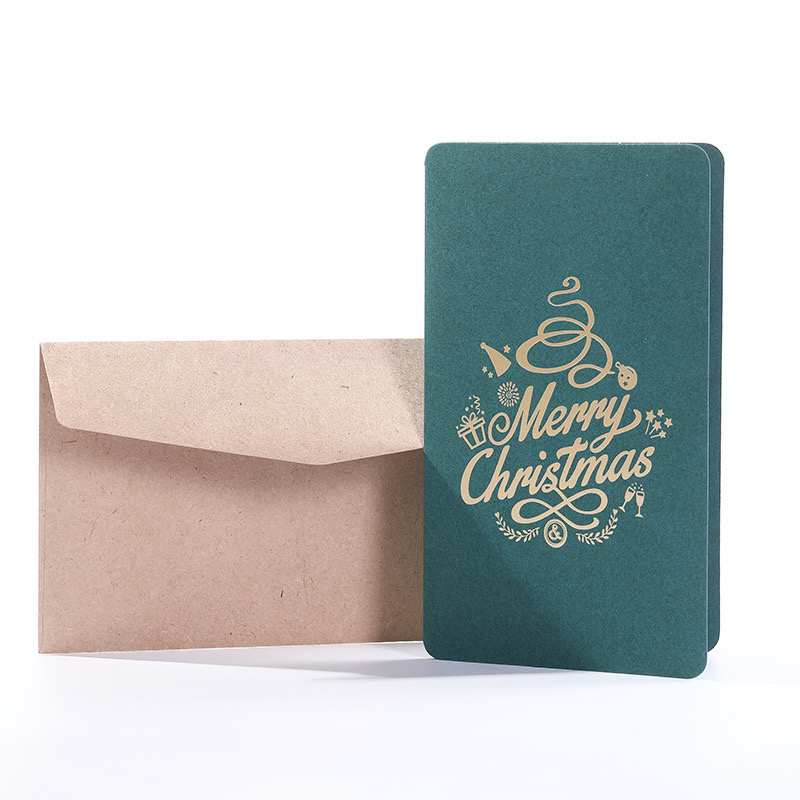 [New Arrival]Creative Bronzing Christmas Thanksgiving Card Superior Quality  Birthday Wishes​​DIY Small Cards with Envelope