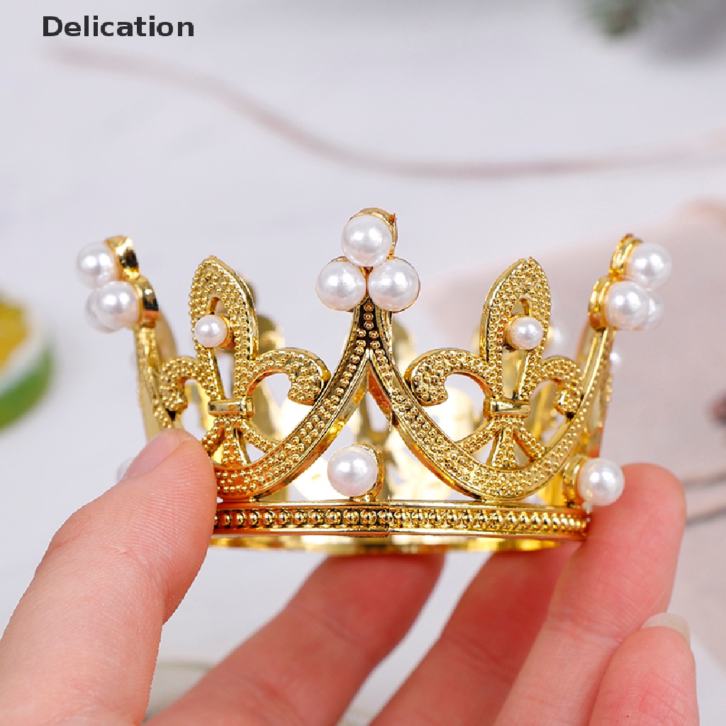 1 Kẹp Tóc Hình Vương Miện Mini Đính Pha Lê / Ngọc Trai Xinh Xắn Cho Bé Gái