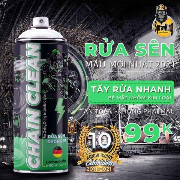 XỊT RỬA SÊN - PLASTIC SHINE/CHAIN CLEAN/CHAIN LUBE SPRAYKING DƯỠNG BÓNG SẠCH XE