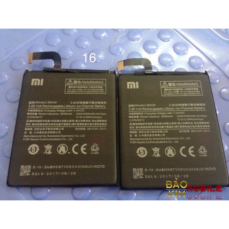 Pin Xiaomi Mi6 Mi 6 BM39 - Nhập khẩu