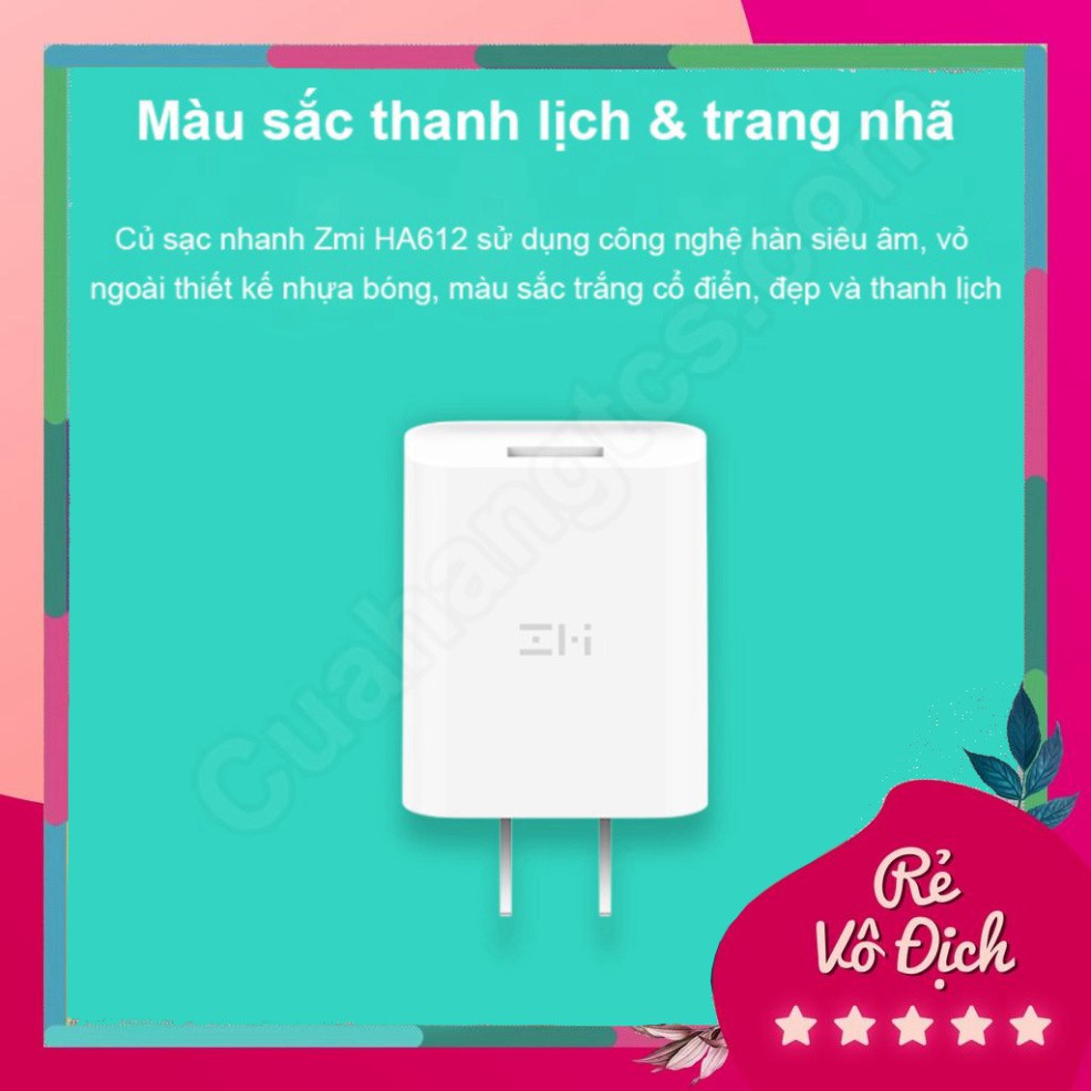 Củ sạc nhanh 18W Zmi xiaomi HA612 Cốc sạc nhanh Xiaomi