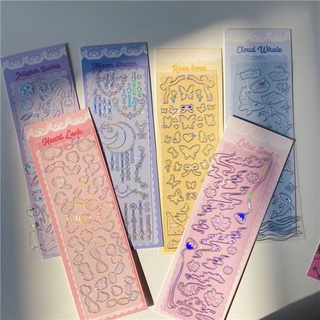 Sticker trong suốt hologram trang trí toploader