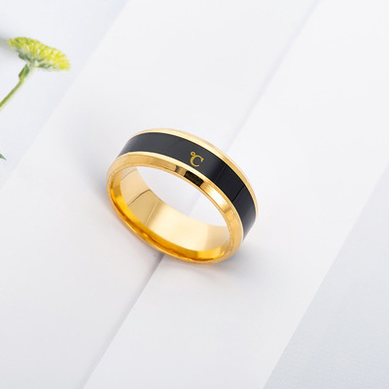 Nhẫn đeo ngón tay thép không gỉ nhiệt độ thời trang dành cho cả nam và nữ