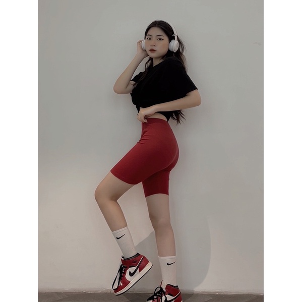 Quần biker nữ đủ màu chất cotton vnxkf21