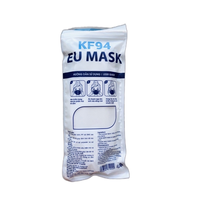 THÙNG KHẨU TRANG KF94 EU MASK - THÙNG 30 GÓI (10 CÁI/TÚI)