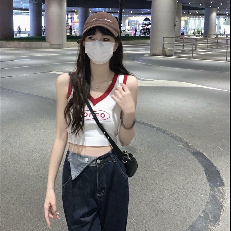 COZOK Áo Hai Dây Dáng Ngắn Phong Cách Cổ Điển Thời Trang Mùa Hè Cho Nữ