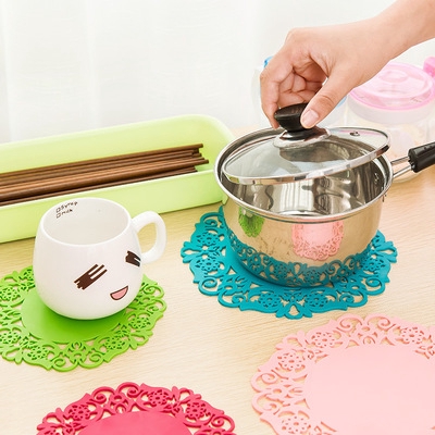 2 Cái!!!Đế Lót Ly Hình Tròn Bằng Silica Gel Cách Nhiệt Chống Trượt Tiện Dụng Cho Gia Đ