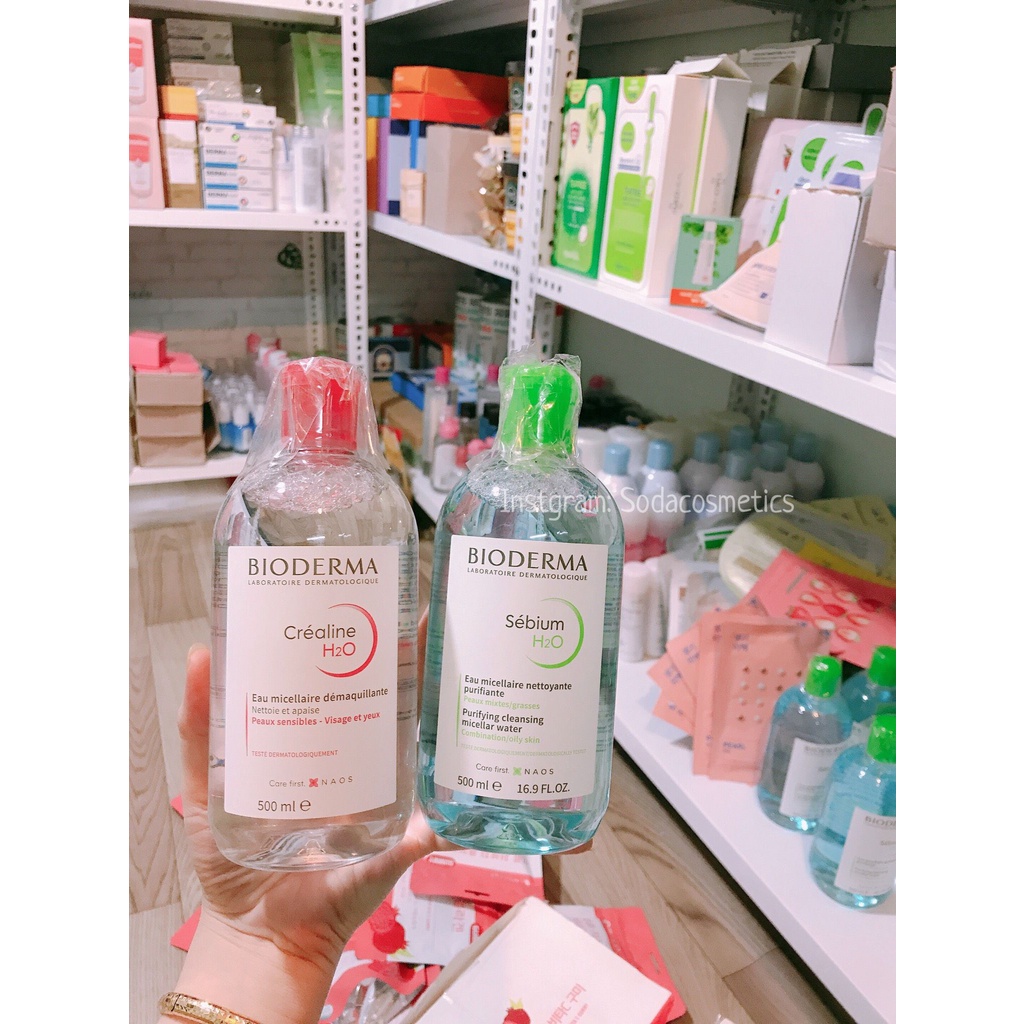 Nước tẩy trang Bioderma H20 dành cho da dầu Sebium, da nhạy cảm Sensibio