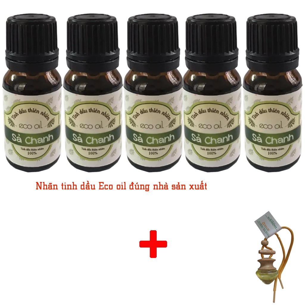 5 chai tinh dầu sả chanh 10ml Eco oil tặng 1 chai tinh dầu treo bất kỳ