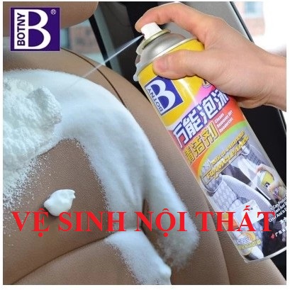 Xịt bọt vệ sinh bề mặt da, nhựa nhám, tẩy đa năng Botny 650ml