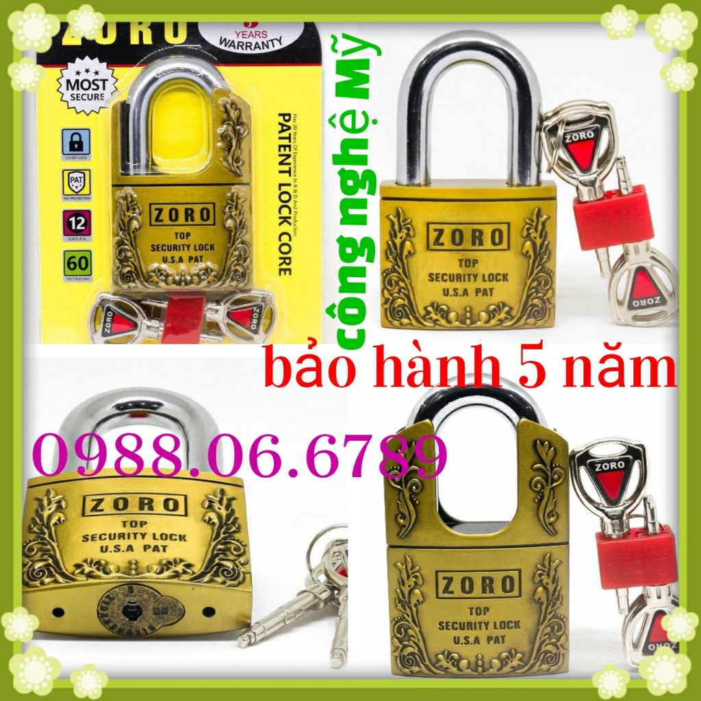 Ổ khóa cao cấp ZORO 6 phân,chìa đạn⚡FREE SHIP⚡ KHÓA BẤM KHÔNG CẦN CHÌA,Ổ Khóa 6 Phân Chống Cắt, Khoá Nhà Chống Trộm