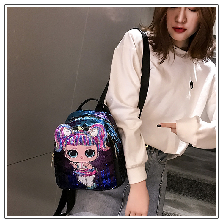 3d Lol Surprise Doll Kids Sequin Backpack Kids Kid Bé Gái Balo