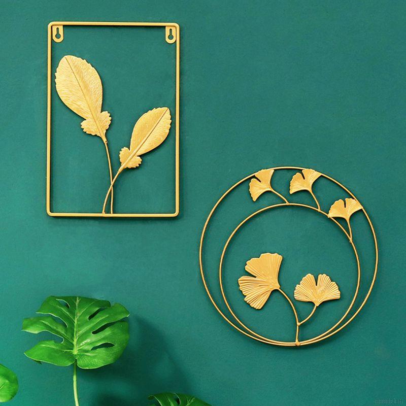 Phụ kiện treo tường trang trí bên trong nhà cửa thiết kế họa tiết chiếc lá bằng sắt x