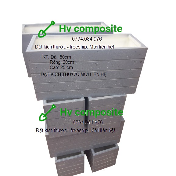 Chậu trồng cây composite màu giả đá