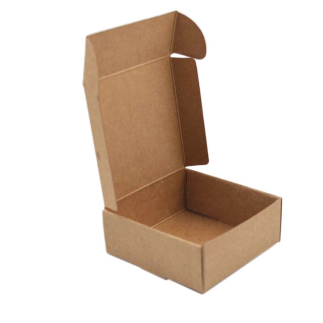 100Pcs Paper Nice Kraft Packaging Box Small Size-brown