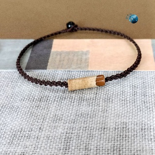 Vòng tay tết dây lu thống mini đá picture jasper