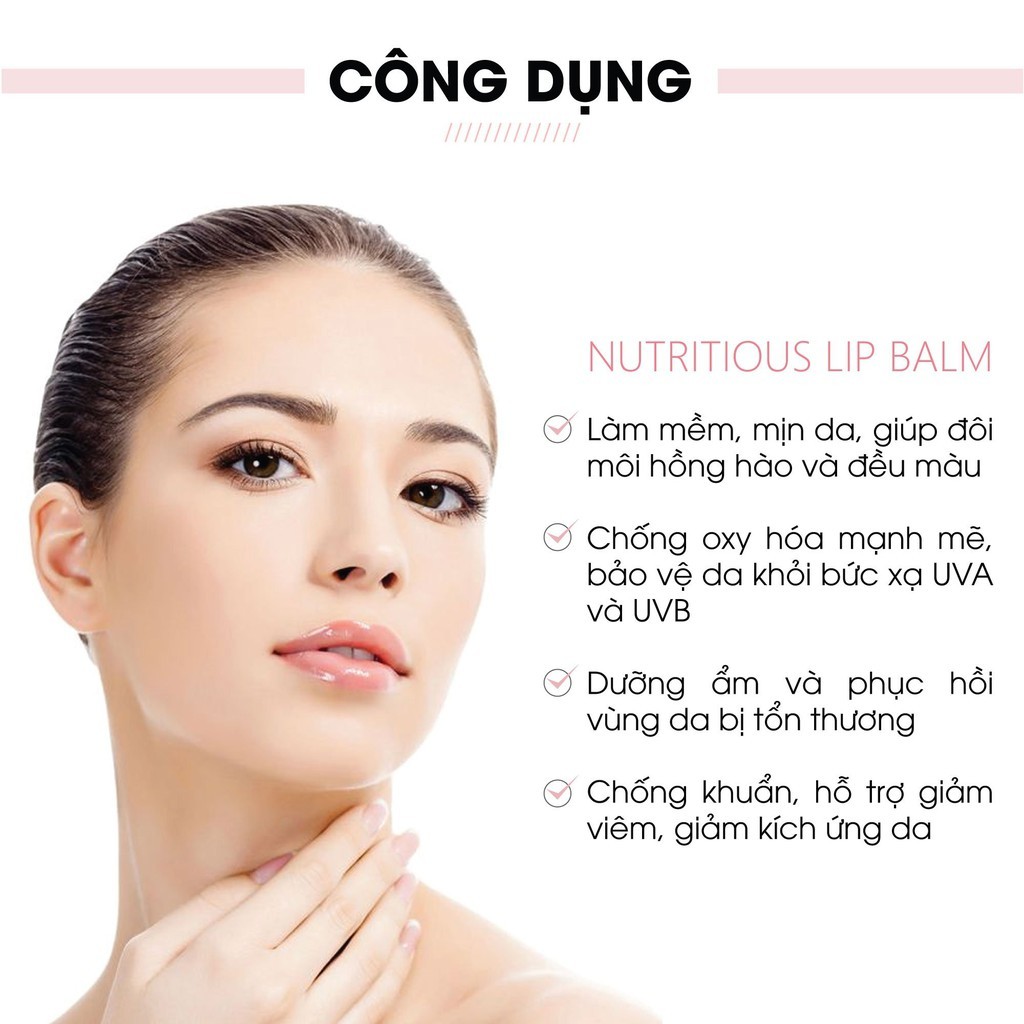 Son dưỡng môi Truesky màu hồng nhạt giúp môi hồng hào, giảm thâm môi và nứt nẻ Nutritious Lip Balm 3ml_Katta_TS_019_3ML