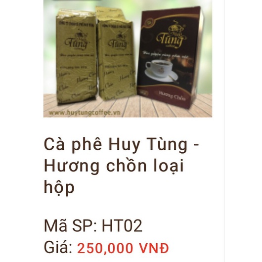 Cà phê Huy Tùng - Hương chồn loại hộp Hộp 500G