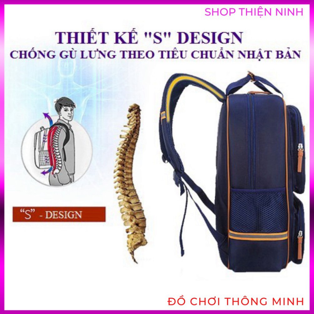 Cặp balo học sinh cao cấp thông minh siêu nhẹ chống nước tản nhiệt chống gù theo tiêu chuẩn Nhật Bản