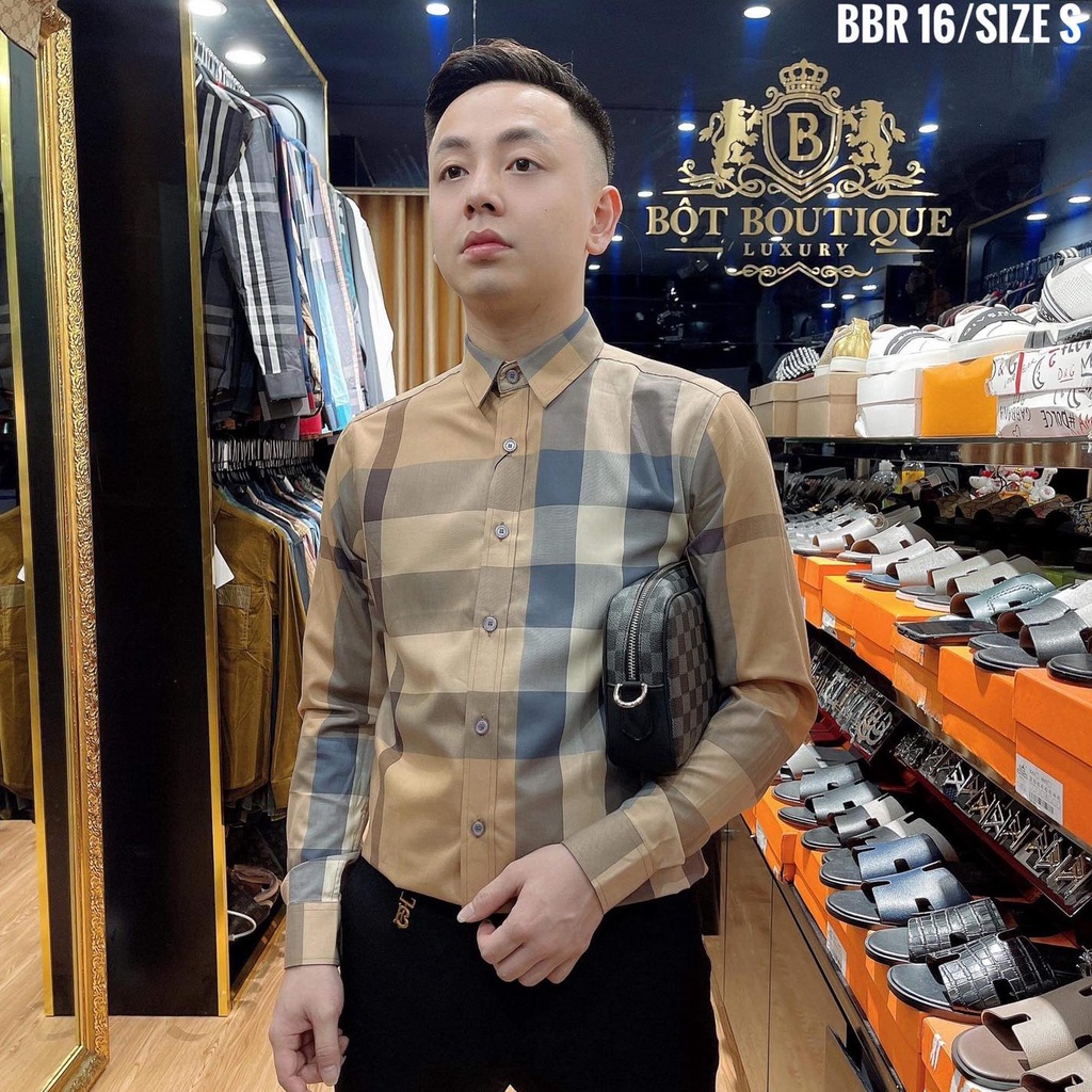 Áo sơ mi BBR siêu cấp màu be dài tay