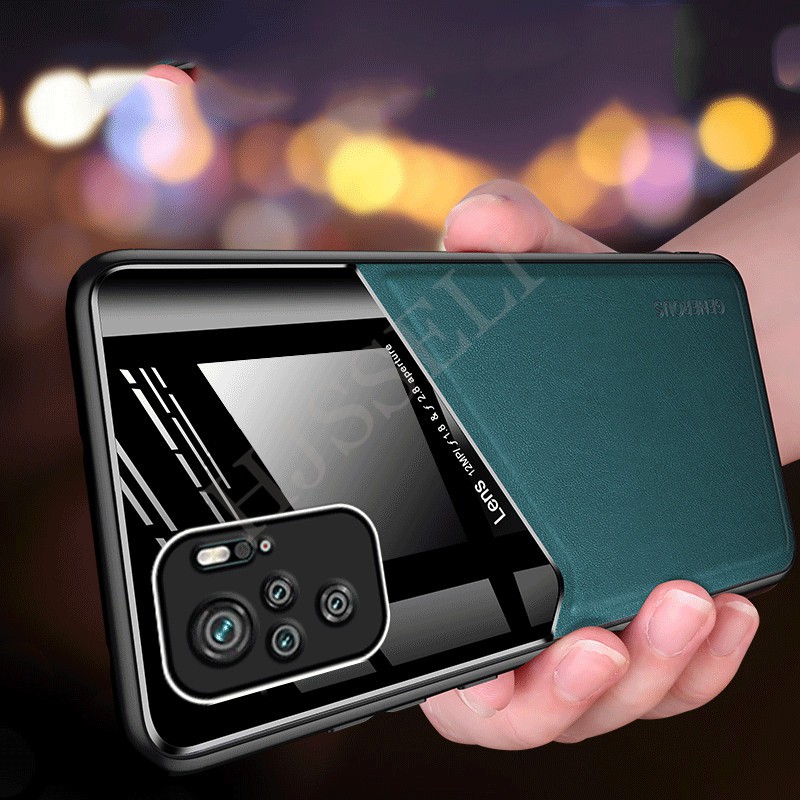 Ốp điện thoại TPU silicon mềm phối da PU cho Xiaomi Redmi Note 10 Pro Note10 RedmiNote10
